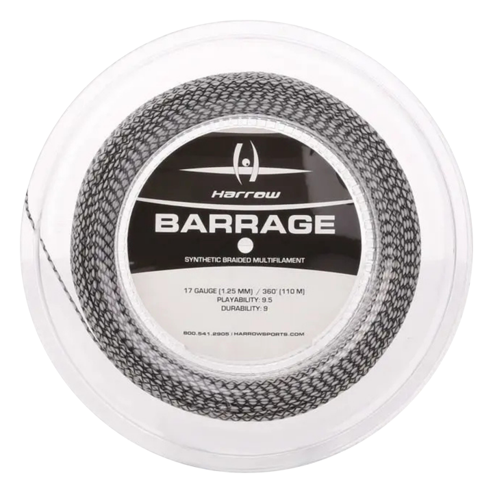 Barrage Squash String, 17 Gauge, 360' Reel - Harrow Sports