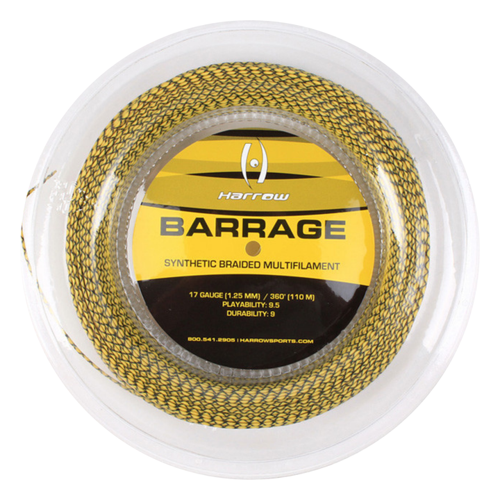 Barrage Squash String, 17 Gauge, 360' Reel - Harrow Sports