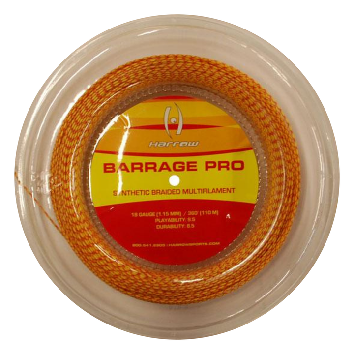 Barrage Pro Squash String, 18 Gauge, 360' Reel - Harrow Sports