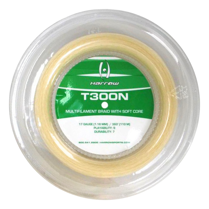 T300N Squash String, 17 Gauge, 360' Reel - Harrow Sports